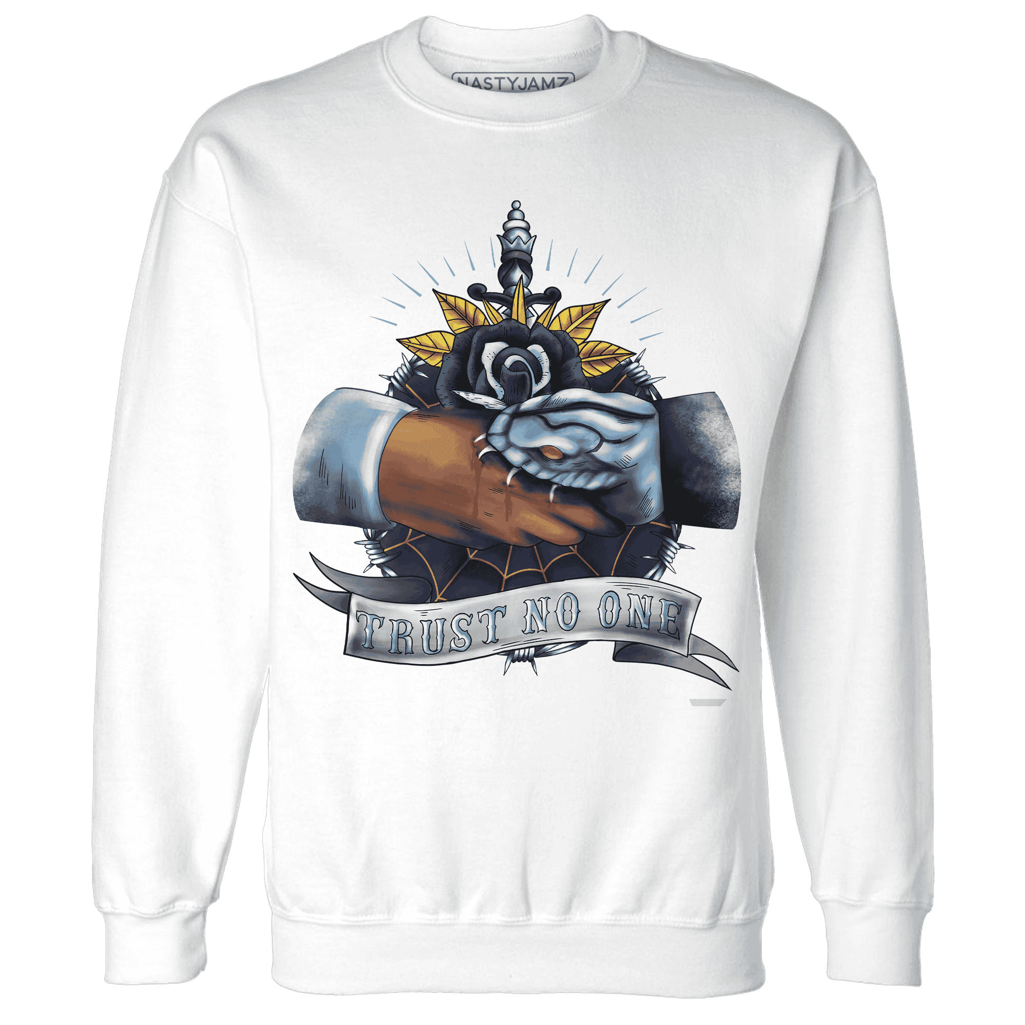 First In Flight 1s Sweatshirt Match Trust No One Old School - NastyJamz