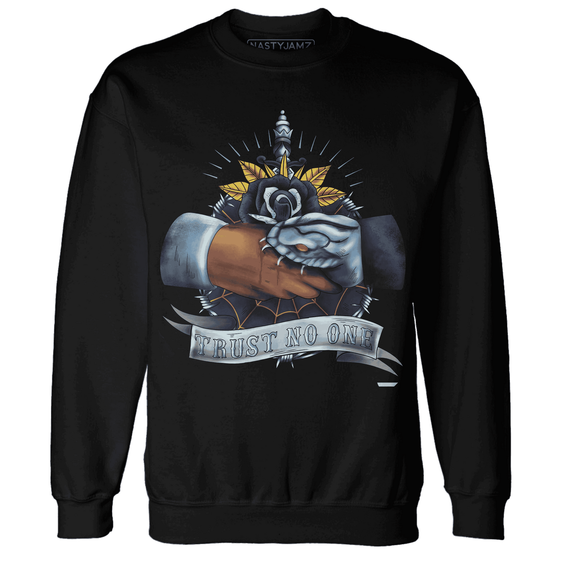 First In Flight 1s Sweatshirt Match Trust No One Old School - NastyJamz