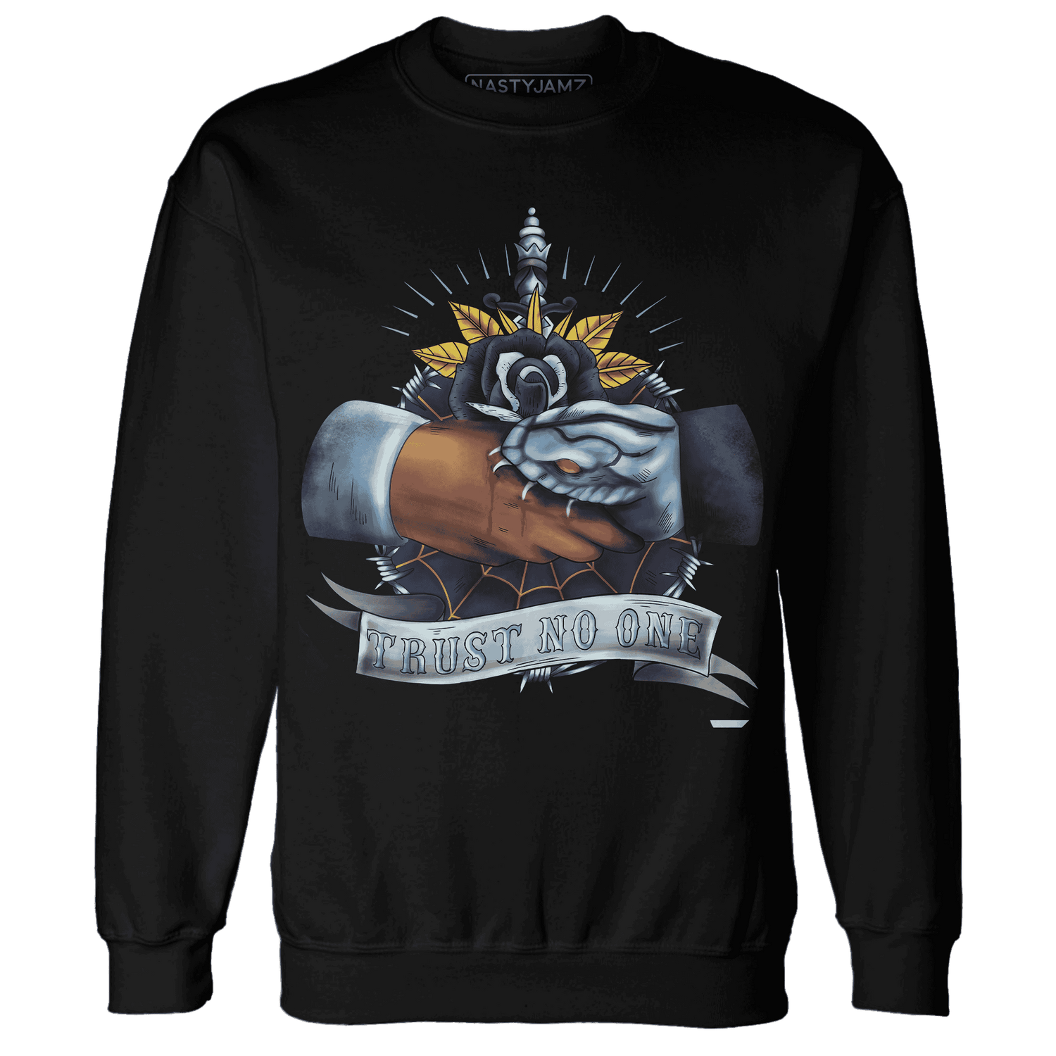 First In Flight 1s Sweatshirt Match Trust No One Old School - NastyJamz