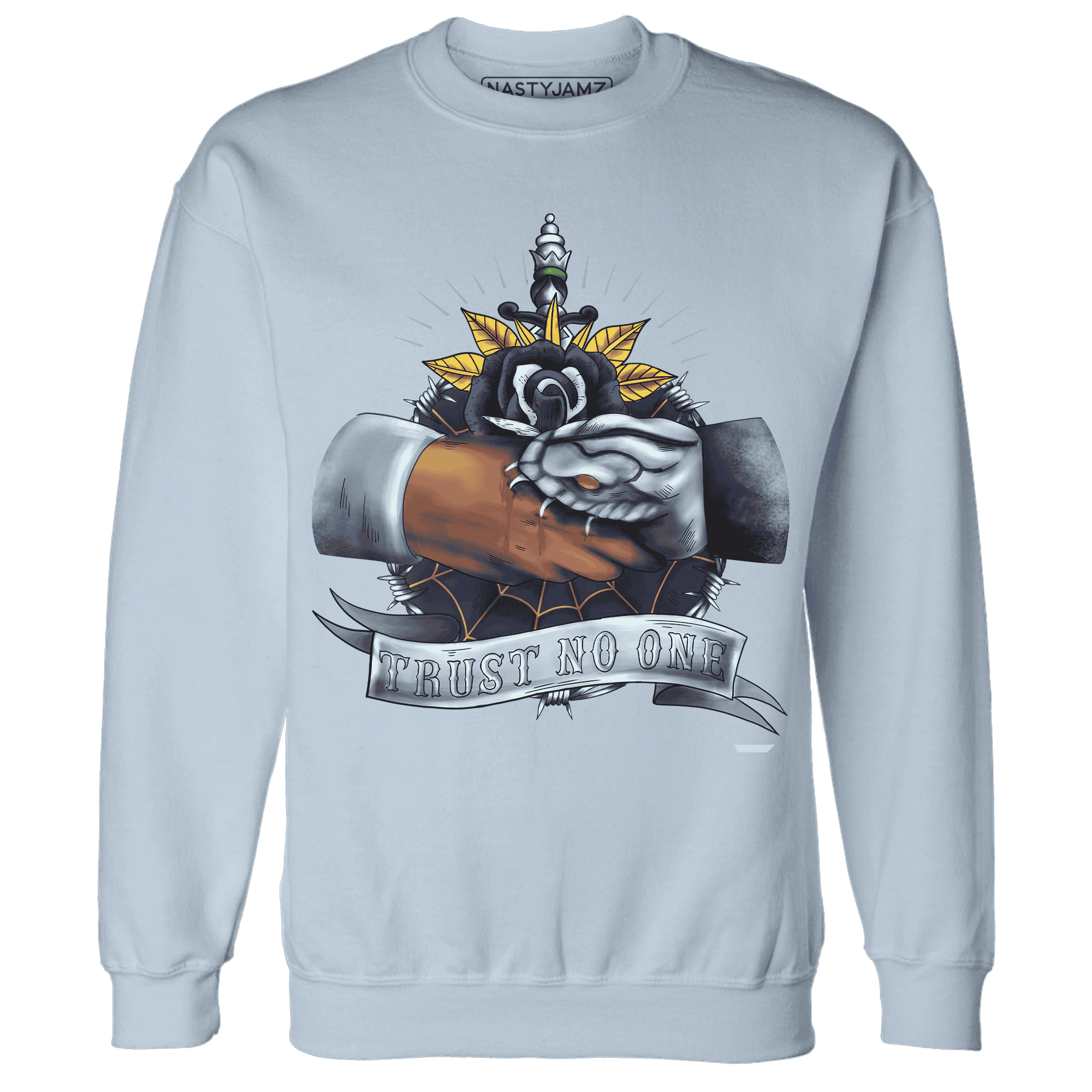 First In Flight 1s Sweatshirt Match Trust No One Old School - NastyJamz