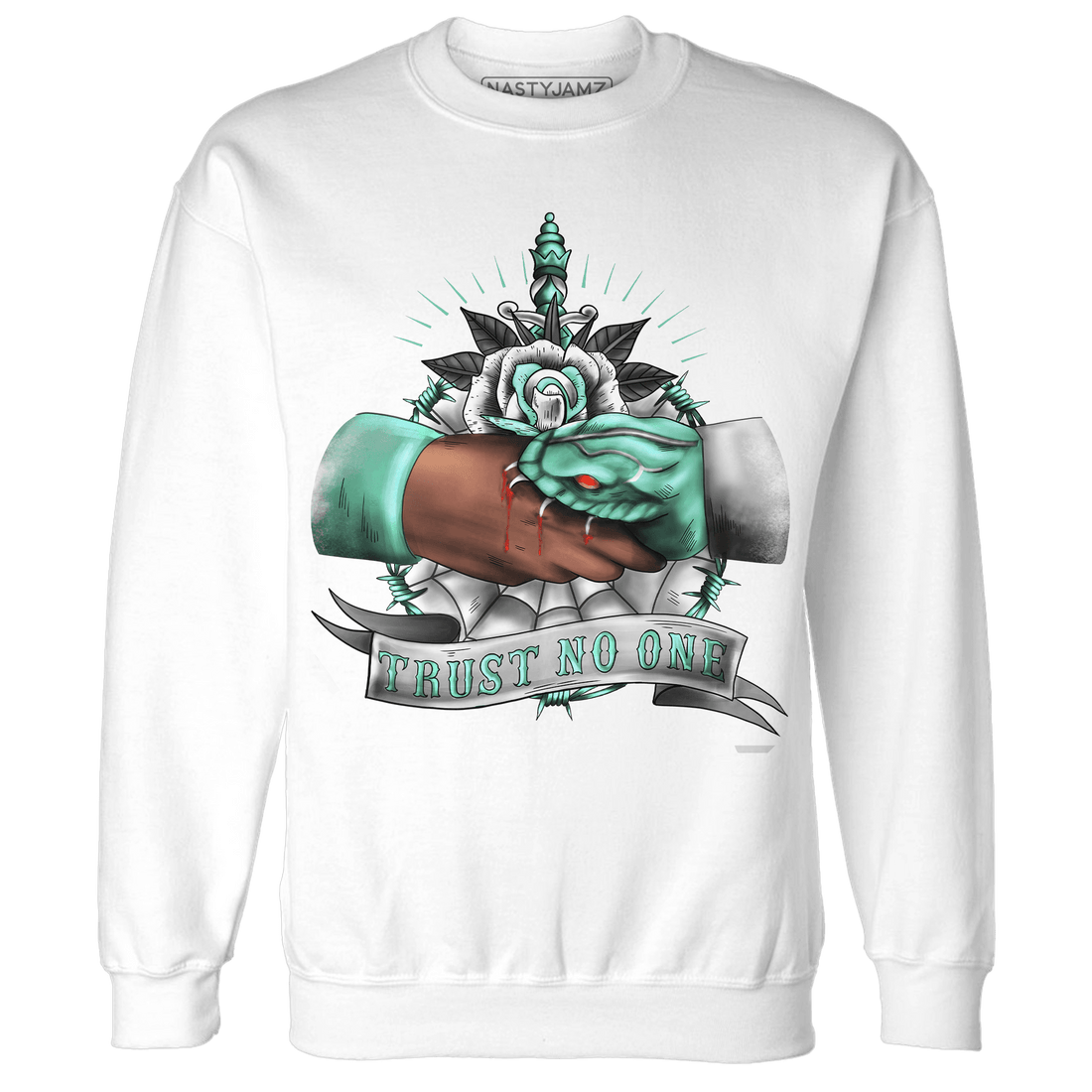 High OG Green Glow 1s Sweatshirt Match Trust No One Old School - NastyJamz