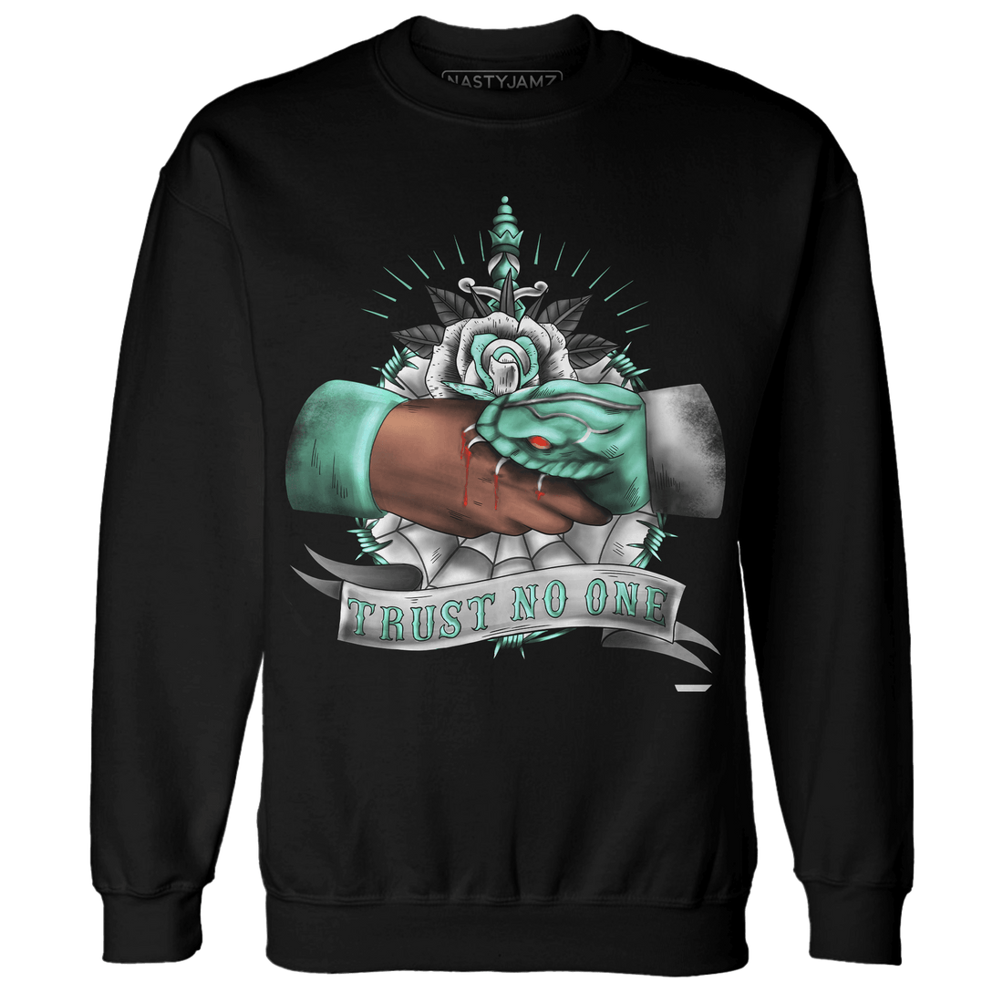 High OG Green Glow 1s Sweatshirt Match Trust No One Old School - NastyJamz