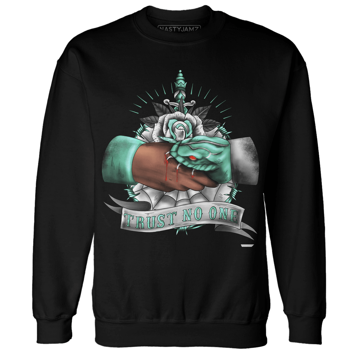 High OG Green Glow 1s Sweatshirt Match Trust No One Old School - NastyJamz
