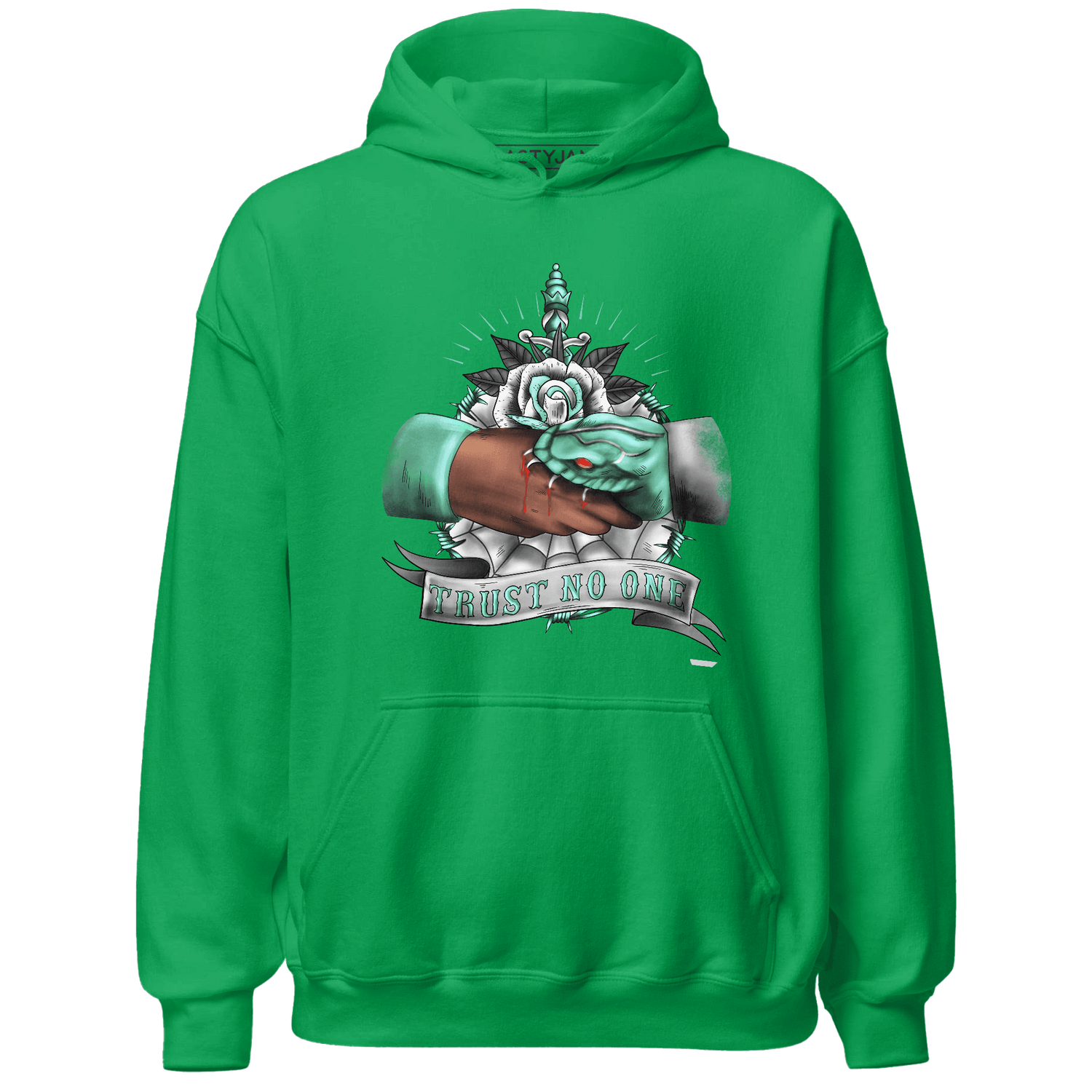 High OG Green Glow 1s Hoodie Match Trust No One Old School - NastyJamz
