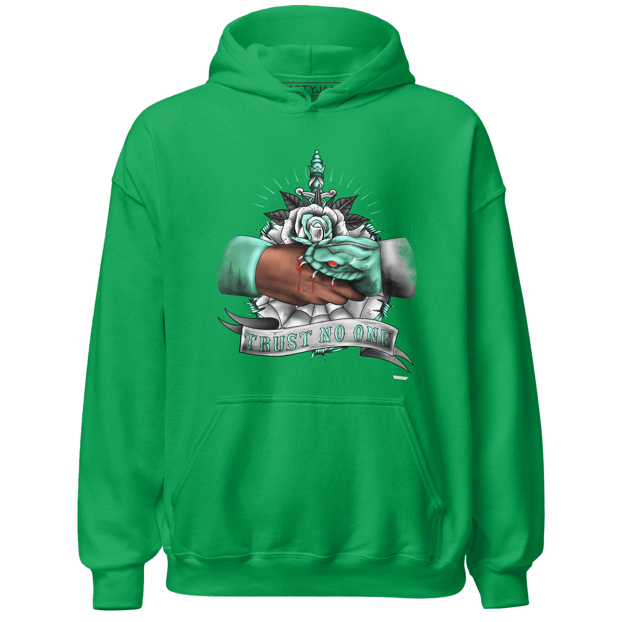 High OG Green Glow 1s Hoodie Match Trust No One Old School - NastyJamz