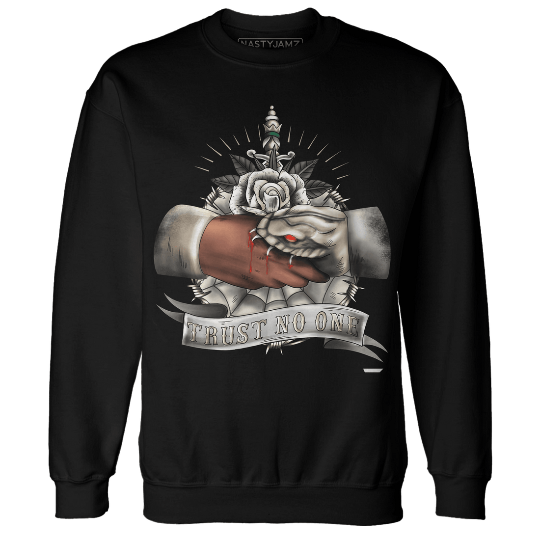 Latte 1s Sweatshirt Match Trust No One Old School - NastyJamz