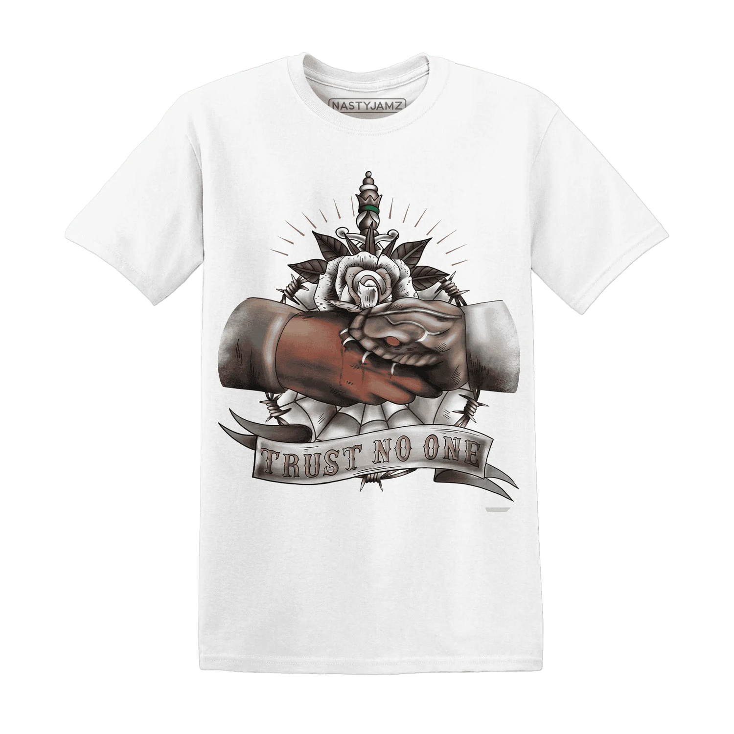 NastyJamz-Low-Mocha-1s-T-Shirt-Match-Trust-No-One-Old-School