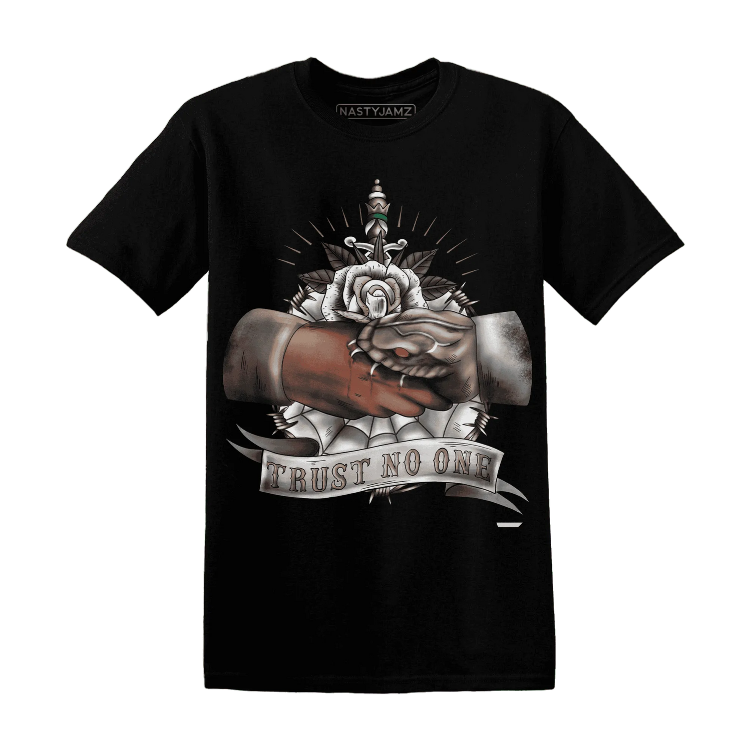 NastyJamz-Low-Mocha-1s-T-Shirt-Match-Trust-No-One-Old-School