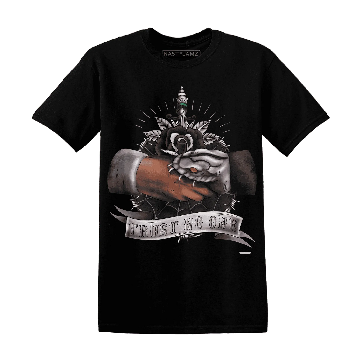 NastyJamz-Black-Violet-Ore-3s-T-Shirt-Match-Trust-No-One-Old-School
