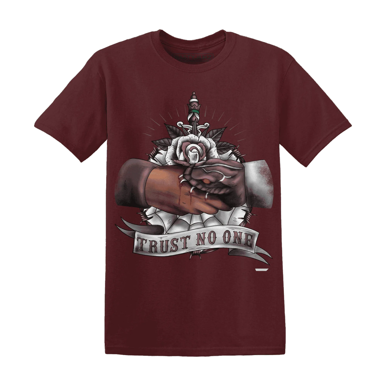 NastyJamz-Burgundy-Crush-3s-T-Shirt-Match-Trust-No-One-Old-School