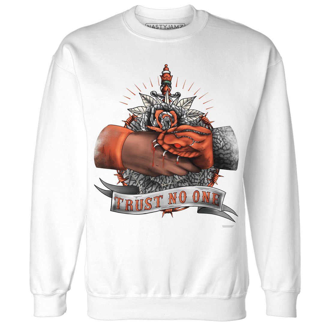 Georgia Peach 3s Sweatshirt Match Trust No One Old School - NastyJamz
