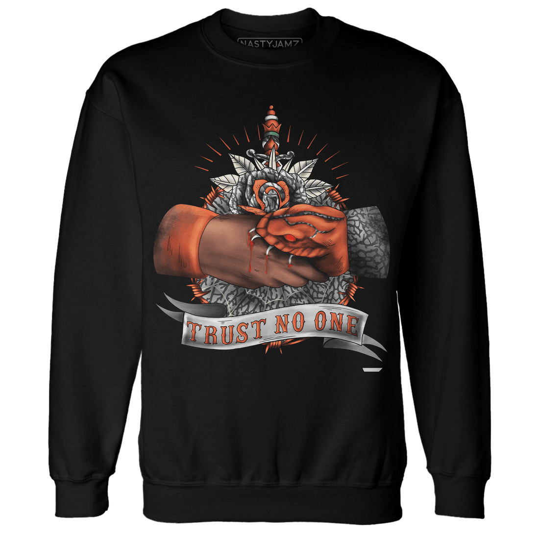 Georgia Peach 3s Sweatshirt Match Trust No One Old School - NastyJamz