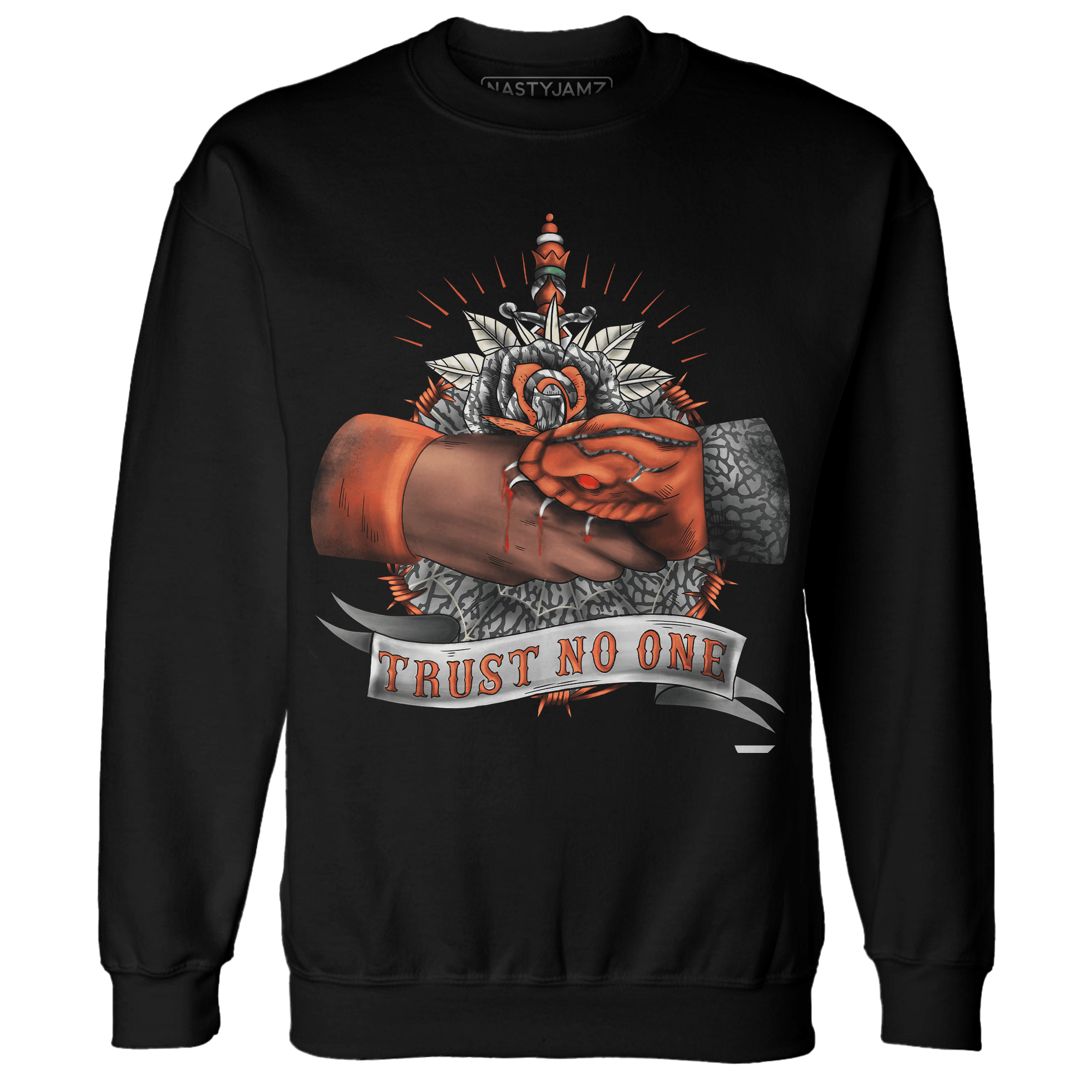 Georgia Peach 3s Sweatshirt Match Trust No One Old School - NastyJamz