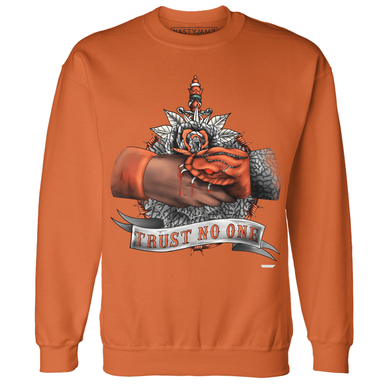 Georgia Peach 3s Sweatshirt Match Trust No One Old School - NastyJamz