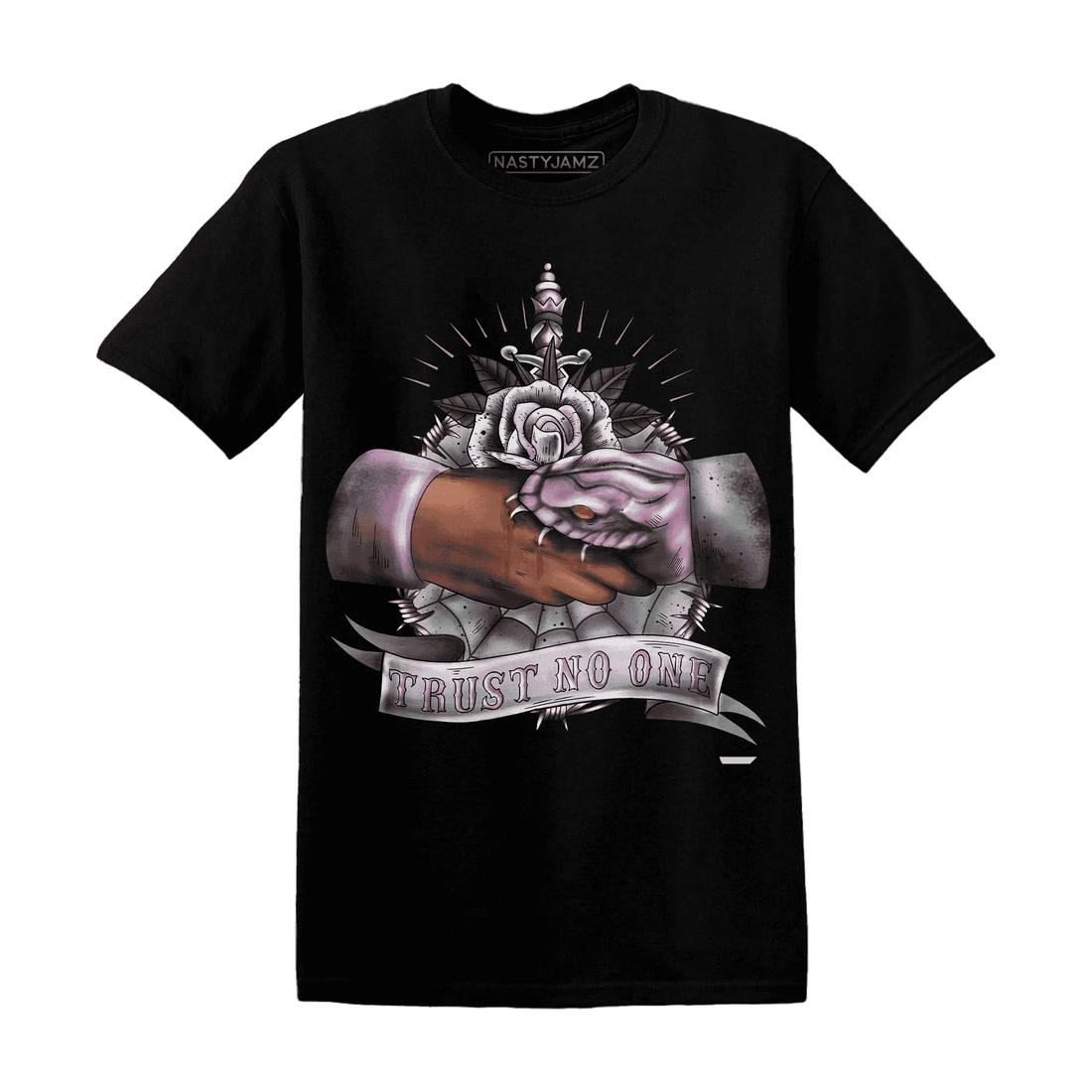 Orchid-Neutral-Grey-Black-White-4s-NastyJamz-T-Shirt-Match-Trust-No-One-Old-School