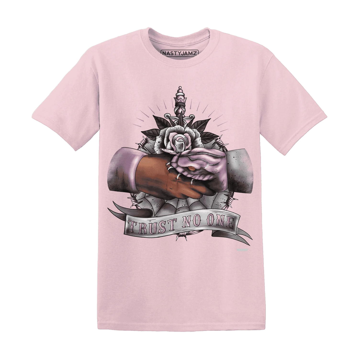 Orchid-Neutral-Grey-Black-White-4s-NastyJamz-T-Shirt-Match-Trust-No-One-Old-School