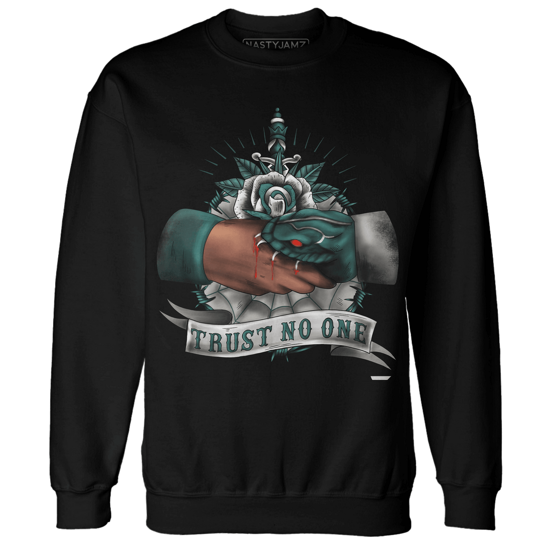 Oxidized Green 4s Sweatshirt Match Trust No One Old School - NastyJamz