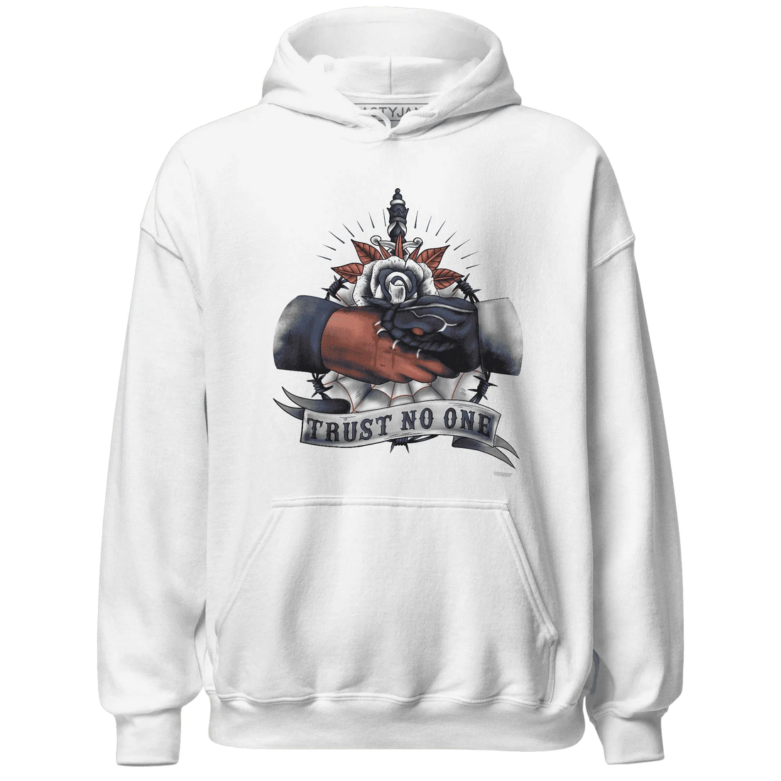 White-Navy-6s-Hoodie-Match-Trust-No-One-Old-School