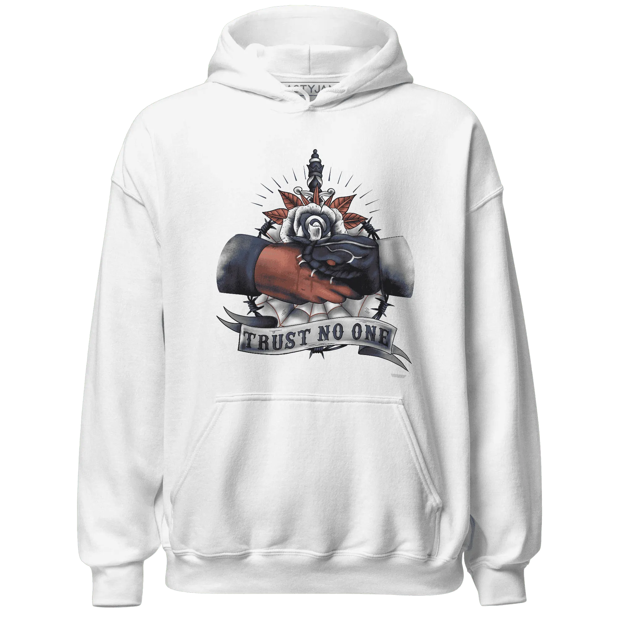 White-Navy-6s-Hoodie-Match-Trust-No-One-Old-School