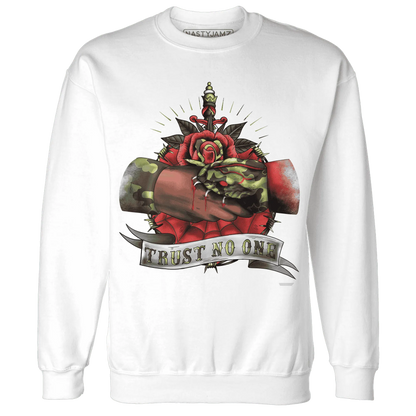 AM-90-Dark-Sage-Solar-Red-NastyJamz-Sweatshirt-Match-Trust-No-One-Old-School