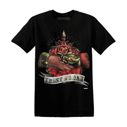 AM-90-Dark-Sage-Solar-Red-NastyJamz-T-Shirt-Match-Trust-No-One-Old-School
