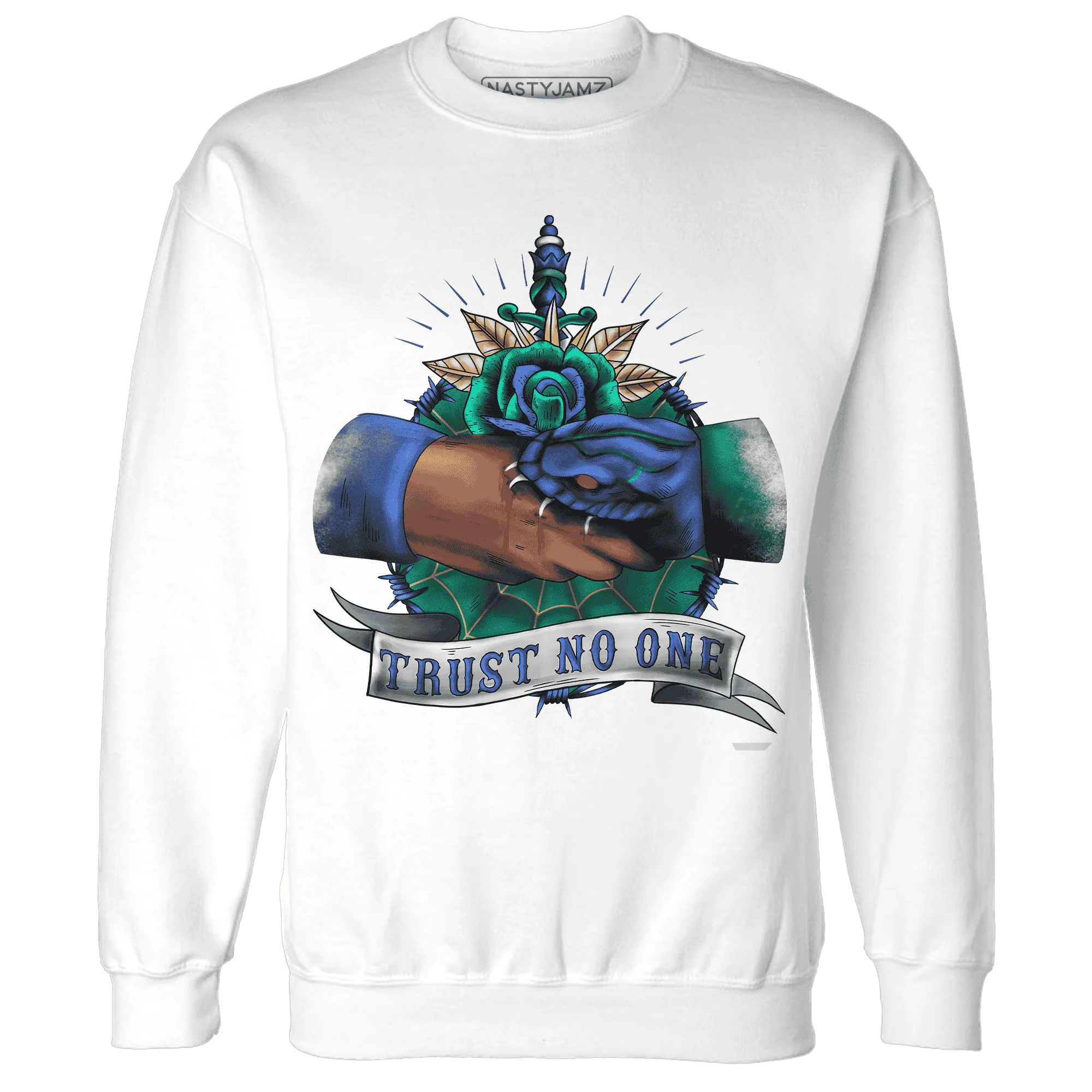 Dunk-Hyper-Royal-Malachite-NastyJamz-Sweatshirt-Match-Trust-No-One-Old-School