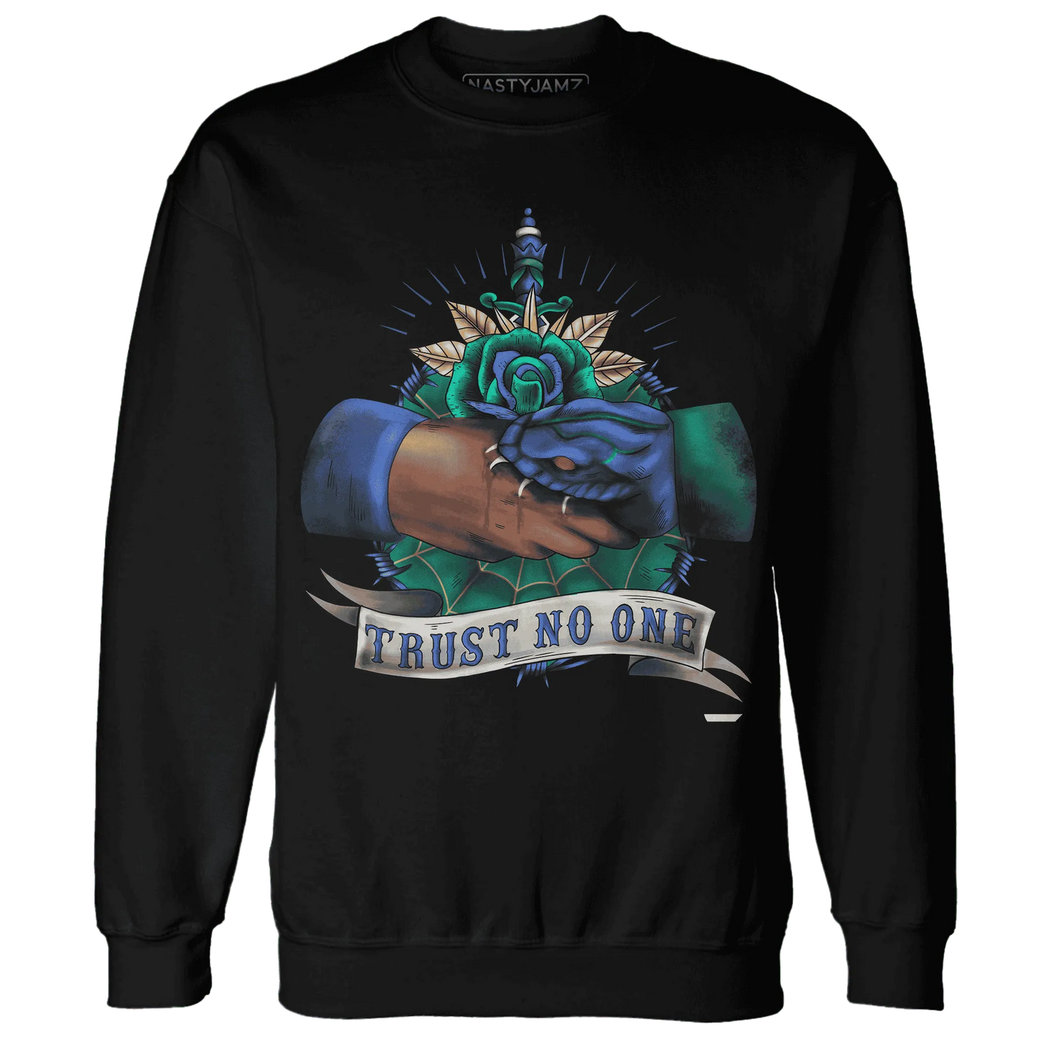 Dunk-Hyper-Royal-Malachite-NastyJamz-Sweatshirt-Match-Trust-No-One-Old-School