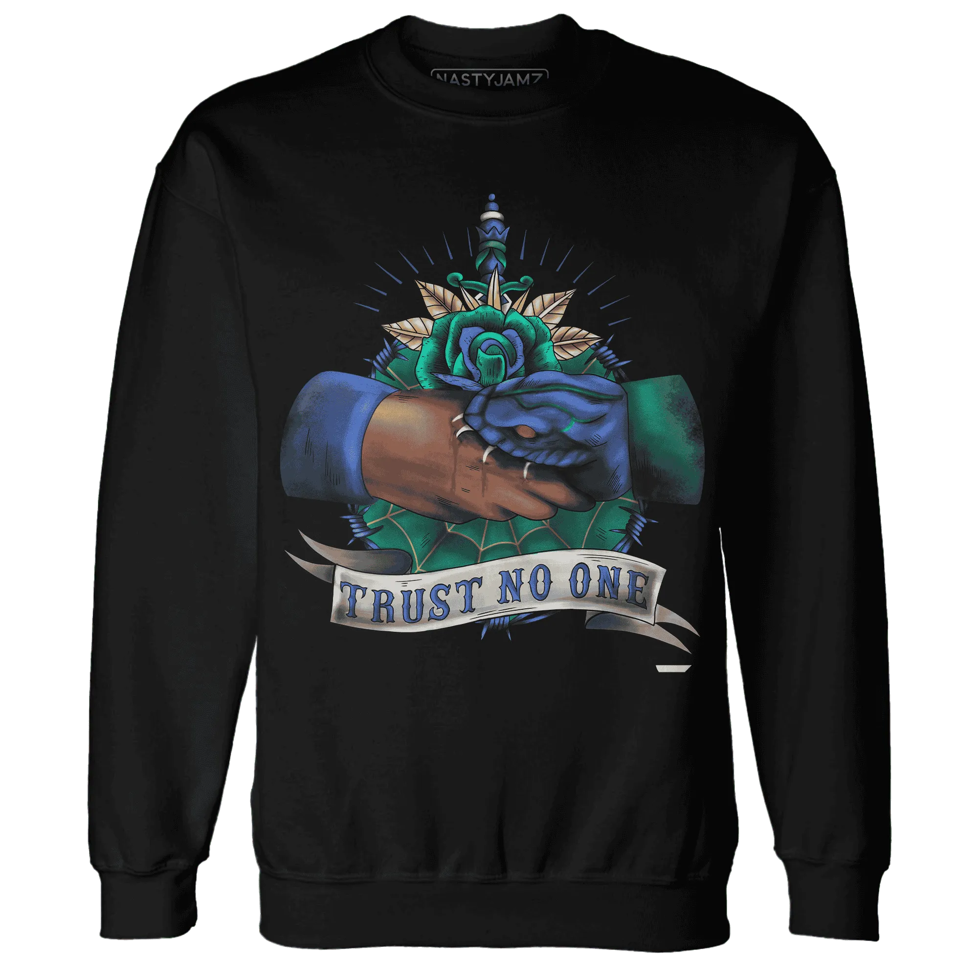Dunk-Hyper-Royal-Malachite-NastyJamz-Sweatshirt-Match-Trust-No-One-Old-School