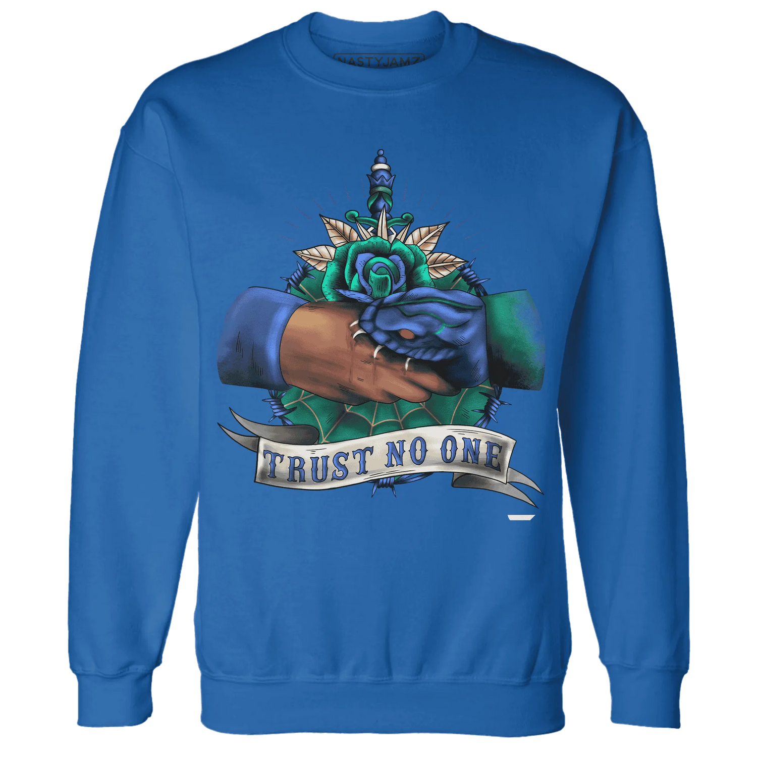Dunk-Hyper-Royal-Malachite-NastyJamz-Sweatshirt-Match-Trust-No-One-Old-School