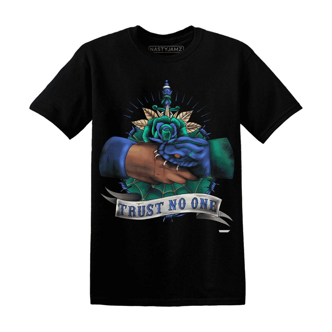Dunk-Hyper-Royal-Malachite-NastyJamz-T-Shirt-Match-Trust-No-One-Old-School