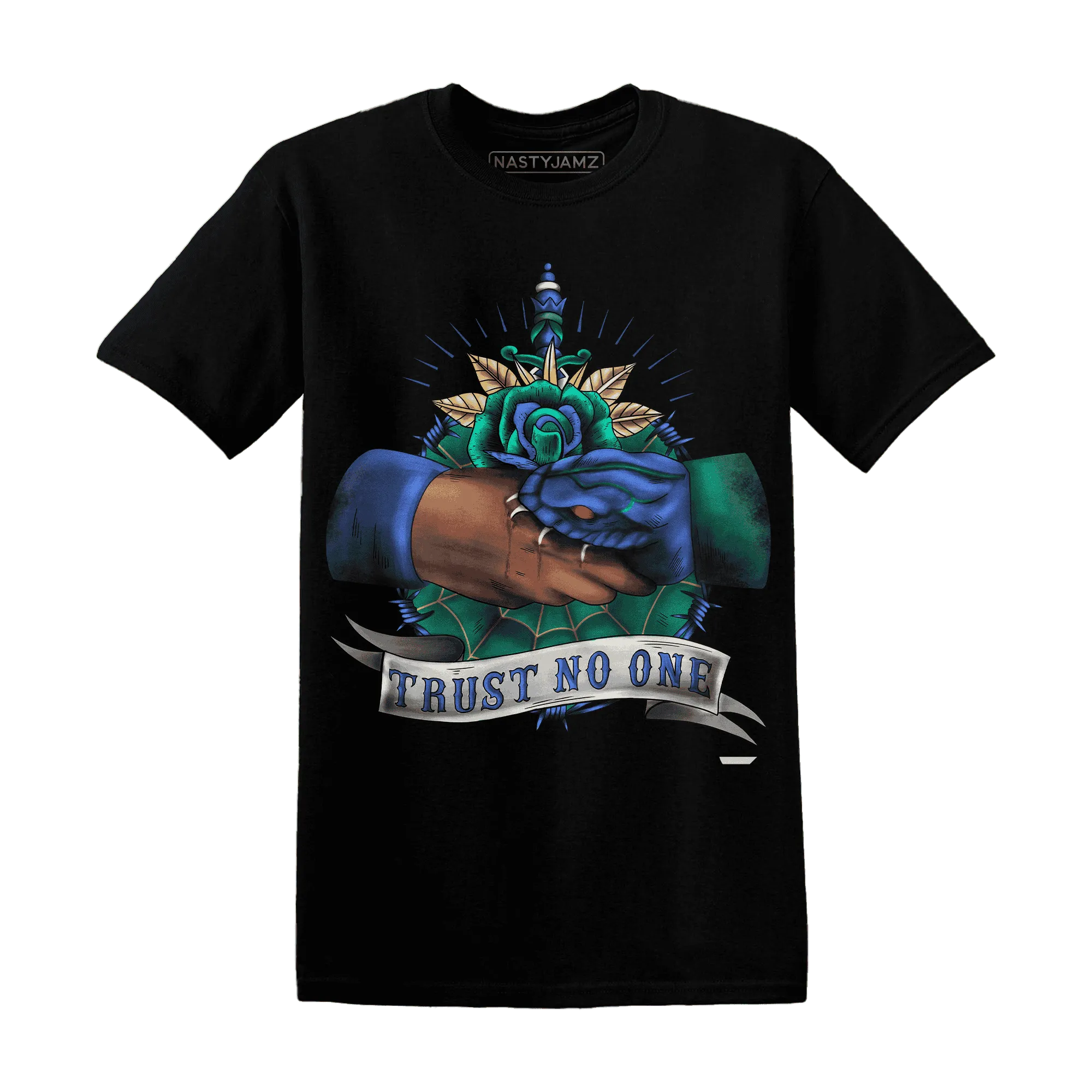 Dunk-Hyper-Royal-Malachite-NastyJamz-T-Shirt-Match-Trust-No-One-Old-School