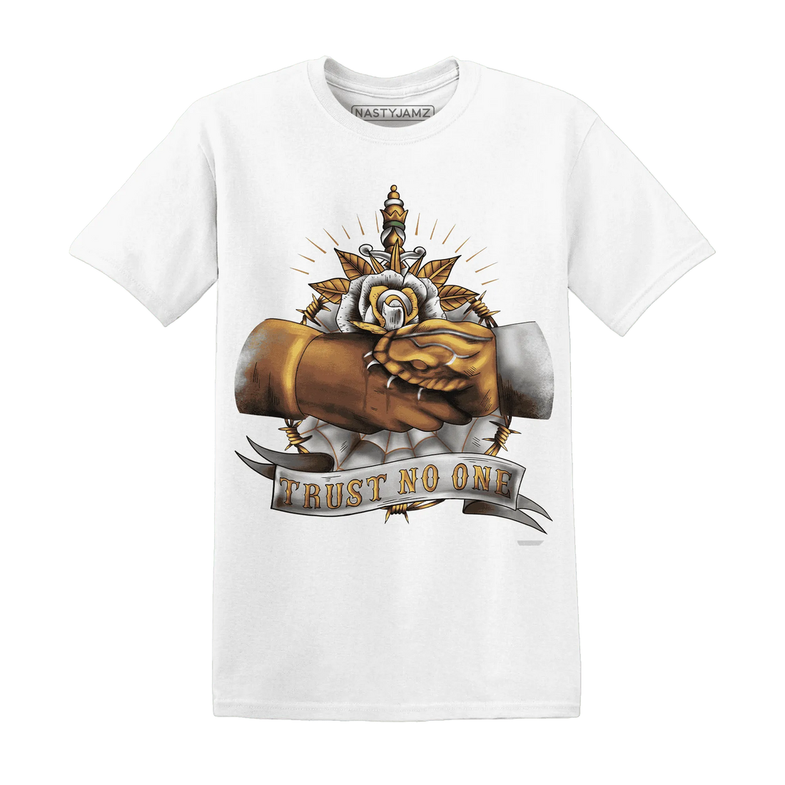 Dunk-Low-Retro-Wheat-Orange-NastyJamz-T-Shirt-Match-Trust-No-One-Old-School