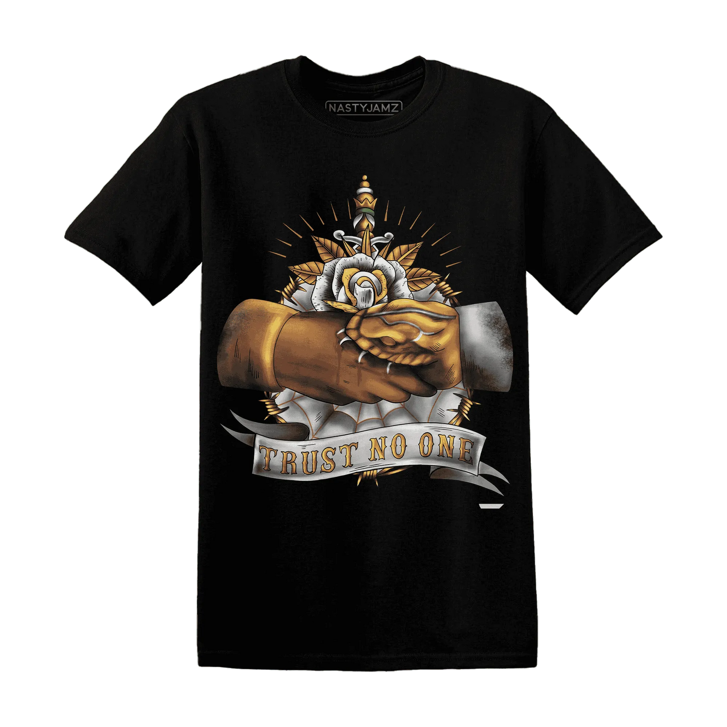 Dunk-Low-Retro-Wheat-Orange-NastyJamz-T-Shirt-Match-Trust-No-One-Old-School