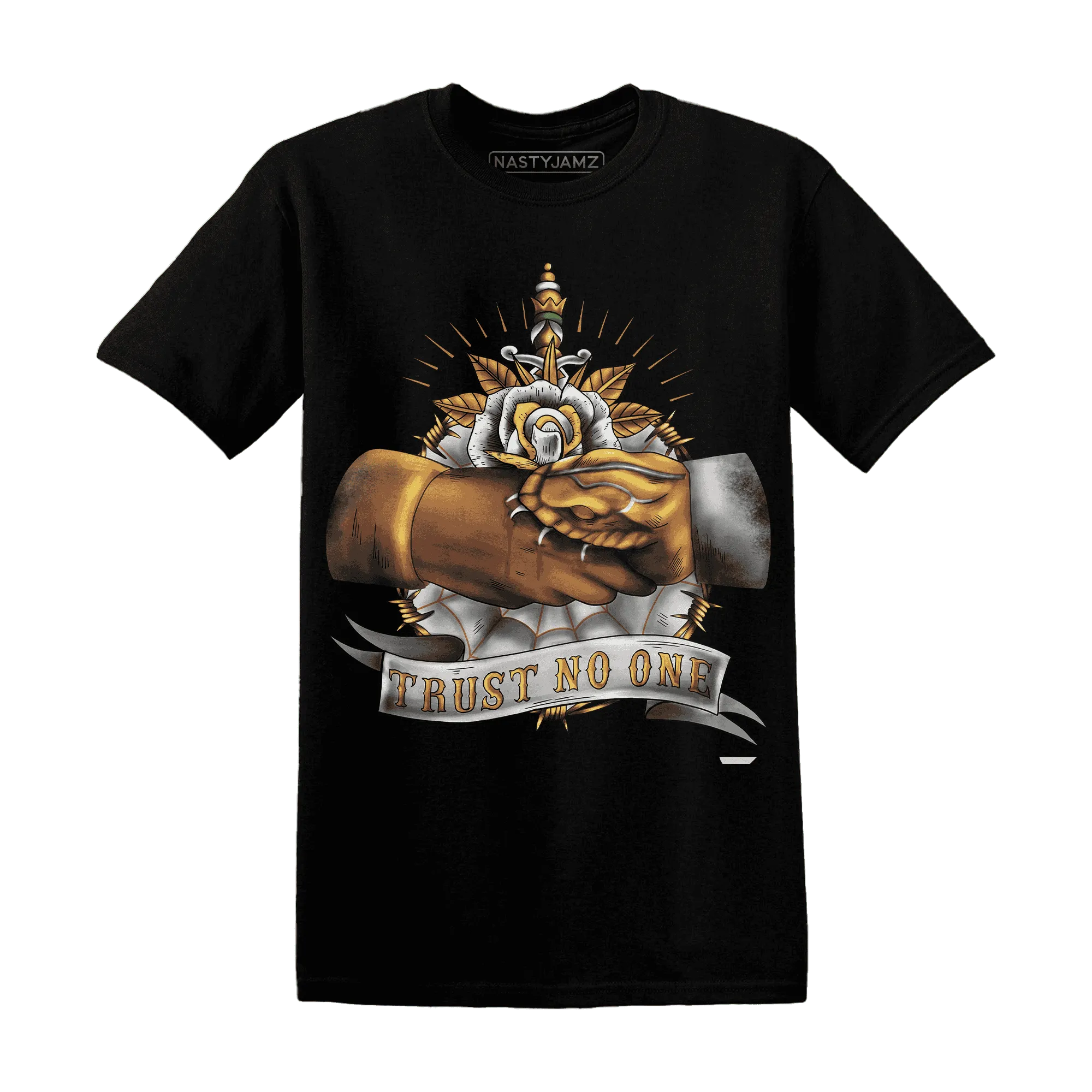Dunk-Low-Retro-Wheat-Orange-NastyJamz-T-Shirt-Match-Trust-No-One-Old-School