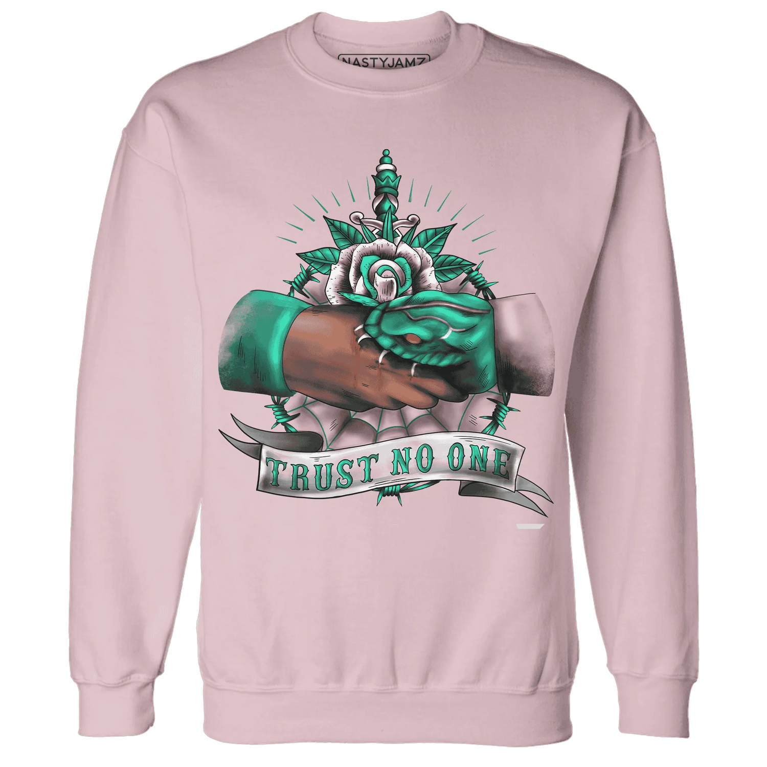 NastyJamz-Dunk-Pink-Malachite-Medium-Soft-Low-Sail-Sweatshirt-Match-Trust-No-One-Old-School