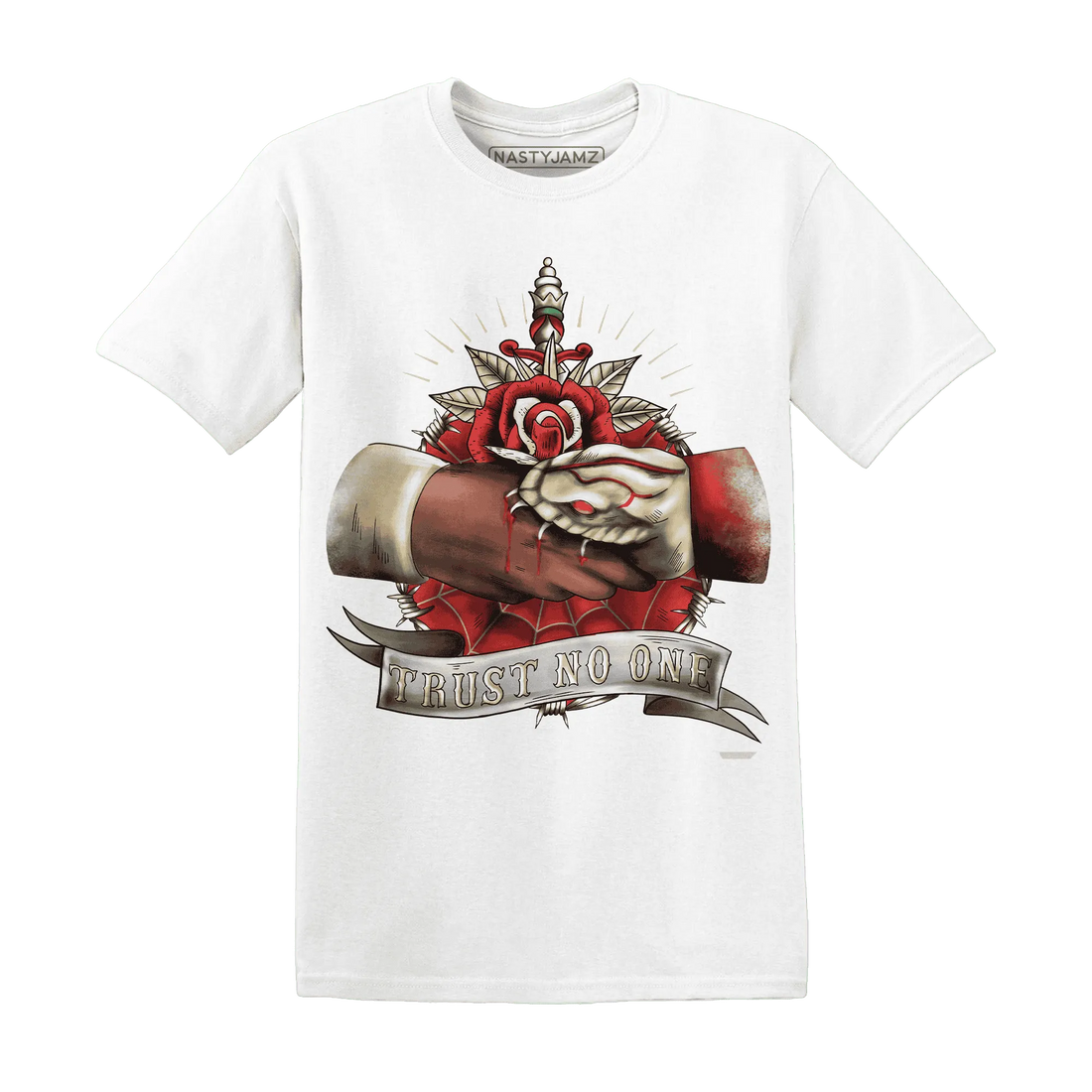 Dunk-Strawberry-Waffle-NastyJamz-T-Shirt-Match-Trust-No-One-Old-School