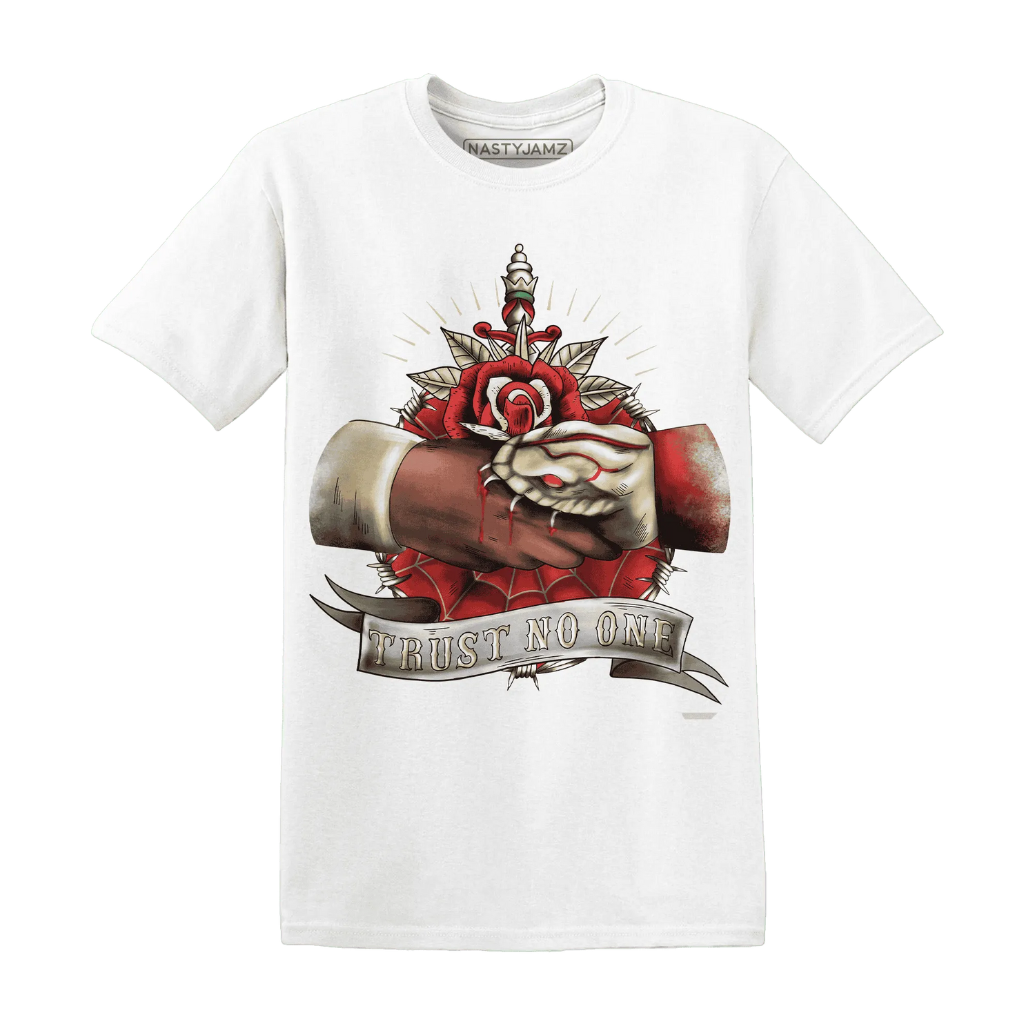 Dunk-Strawberry-Waffle-NastyJamz-T-Shirt-Match-Trust-No-One-Old-School