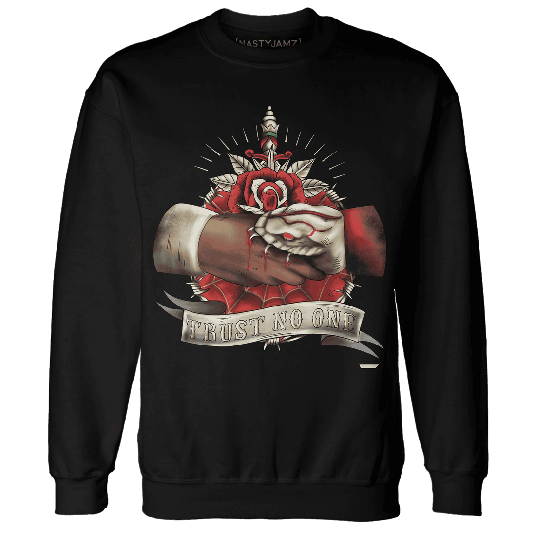 Dunk-Strawberry-Waffle-NastyJamz-Sweatshirt-Match-Trust-No-One-Old-School