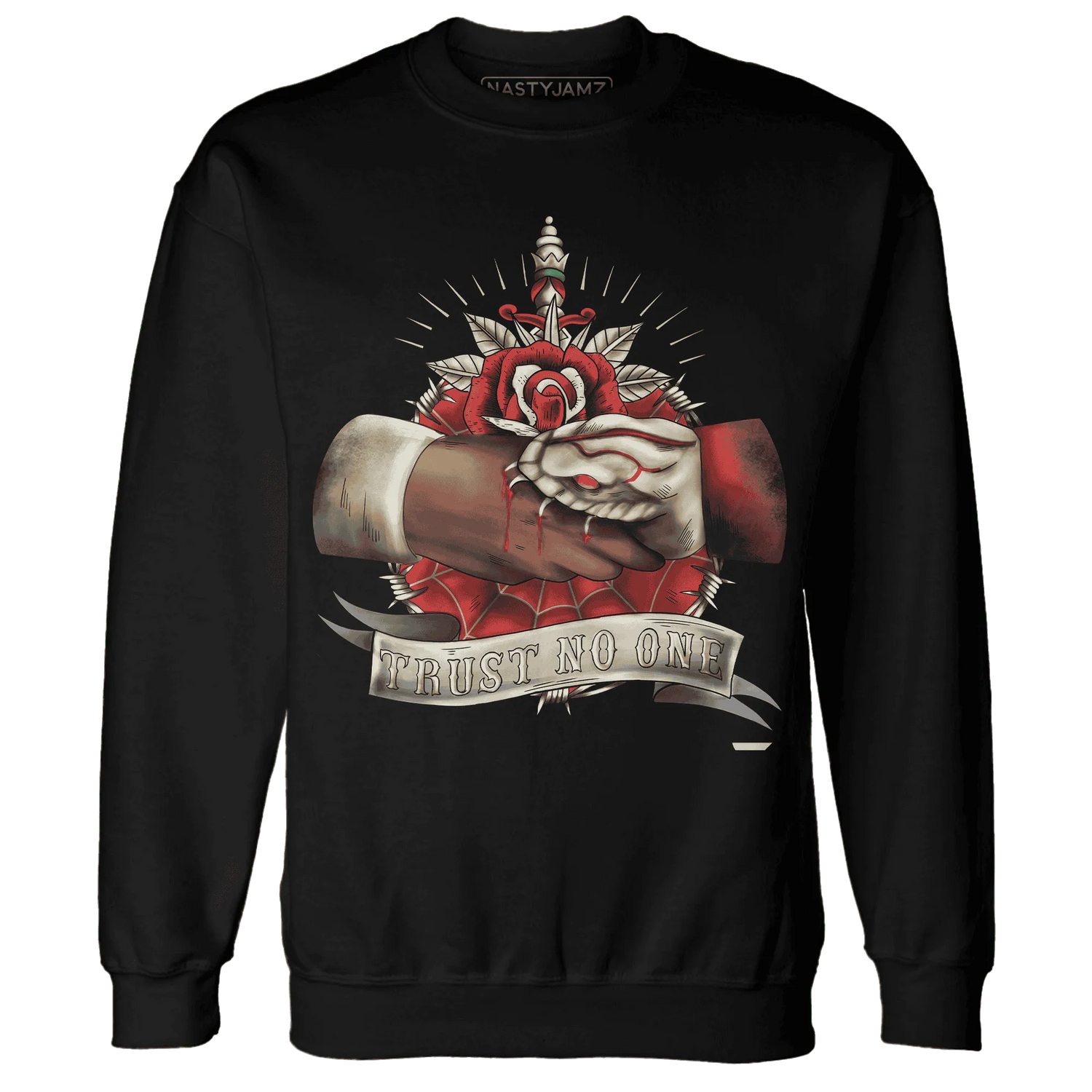 Dunk-Strawberry-Waffle-NastyJamz-Sweatshirt-Match-Trust-No-One-Old-School