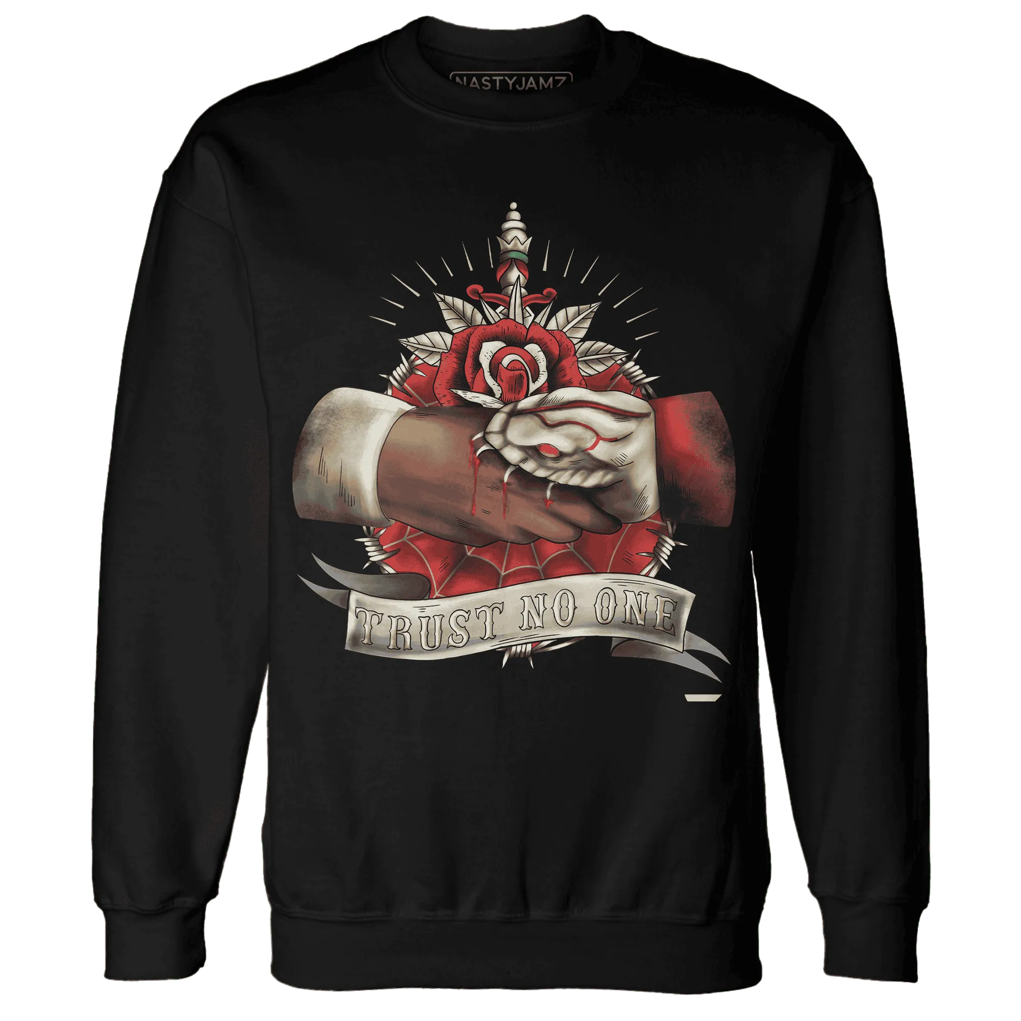 Dunk-Strawberry-Waffle-NastyJamz-Sweatshirt-Match-Trust-No-One-Old-School