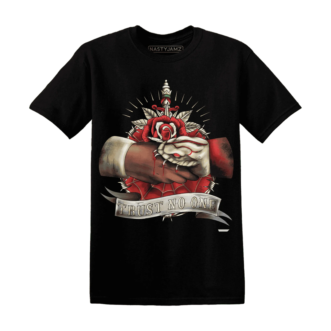 Dunk-Strawberry-Waffle-NastyJamz-T-Shirt-Match-Trust-No-One-Old-School