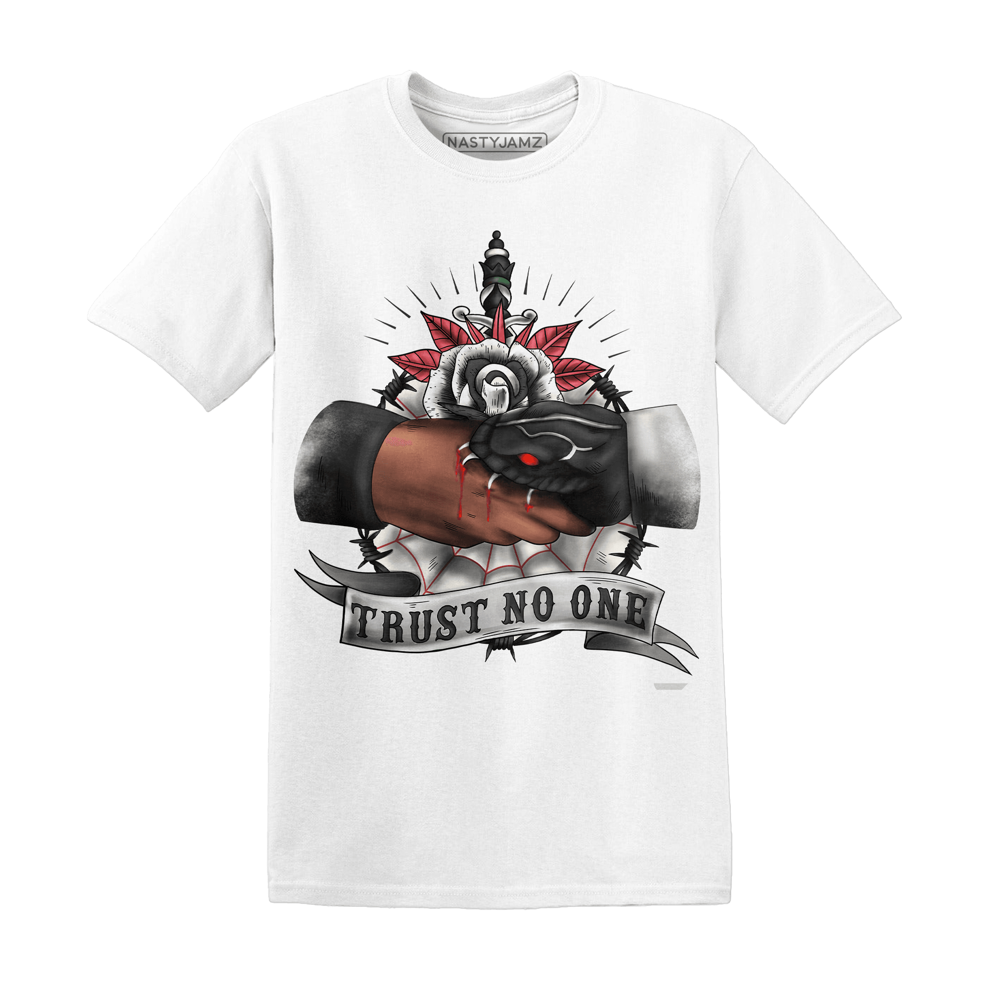 Jumman Jack Universityy Red T Shirt Match Trust No One Old School - NastyJamz