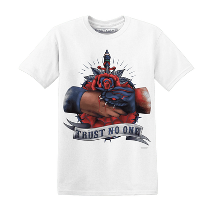 VaporMax-Air-Plus-Midnight-Navy-Gold-Black-NastyJamz-T-Shirt-Match-Trust-No-One-Old-School