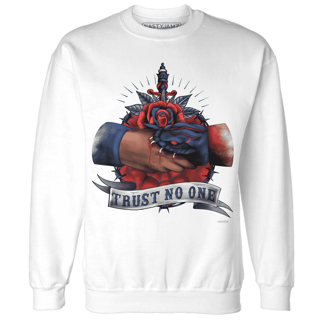 VaporMax-Air-Plus-Midnight-Navy-Gold-Black-NastyJamz-Sweatshirt-Match-Trust-No-One-Old-School