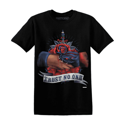 VaporMax-Air-Plus-Midnight-Navy-Gold-Black-NastyJamz-T-Shirt-Match-Trust-No-One-Old-School
