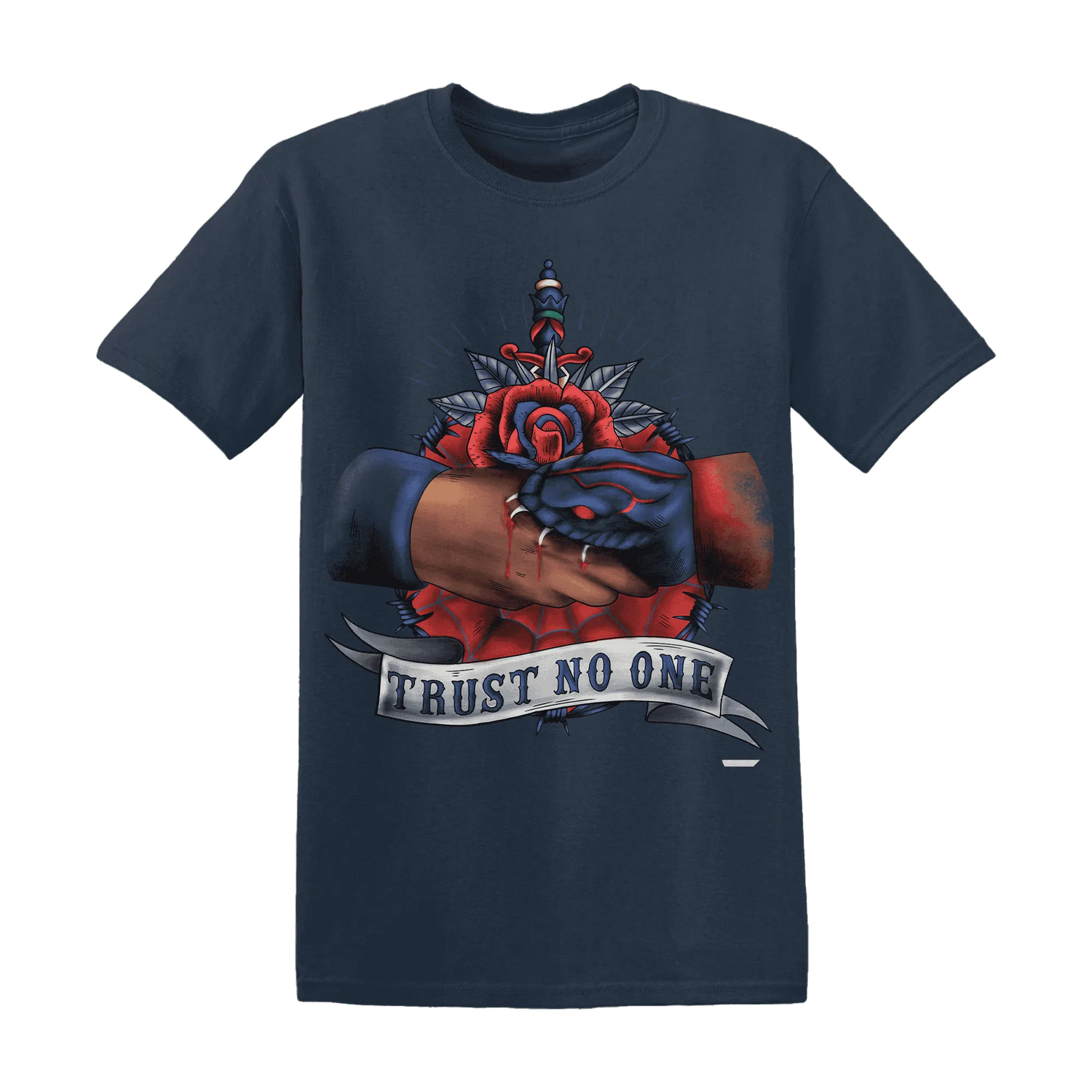 VaporMax-Air-Plus-Midnight-Navy-Gold-Black-NastyJamz-T-Shirt-Match-Trust-No-One-Old-School