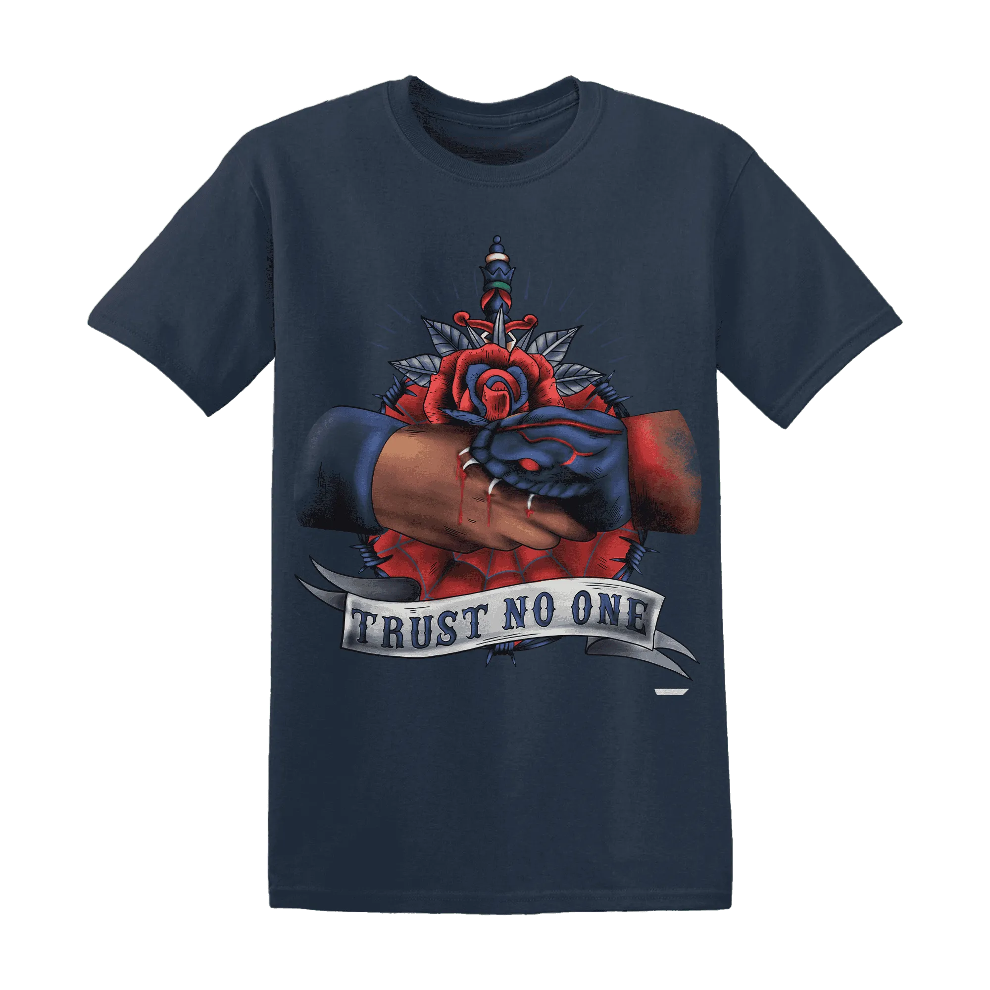VaporMax-Air-Plus-Midnight-Navy-Gold-Black-NastyJamz-T-Shirt-Match-Trust-No-One-Old-School
