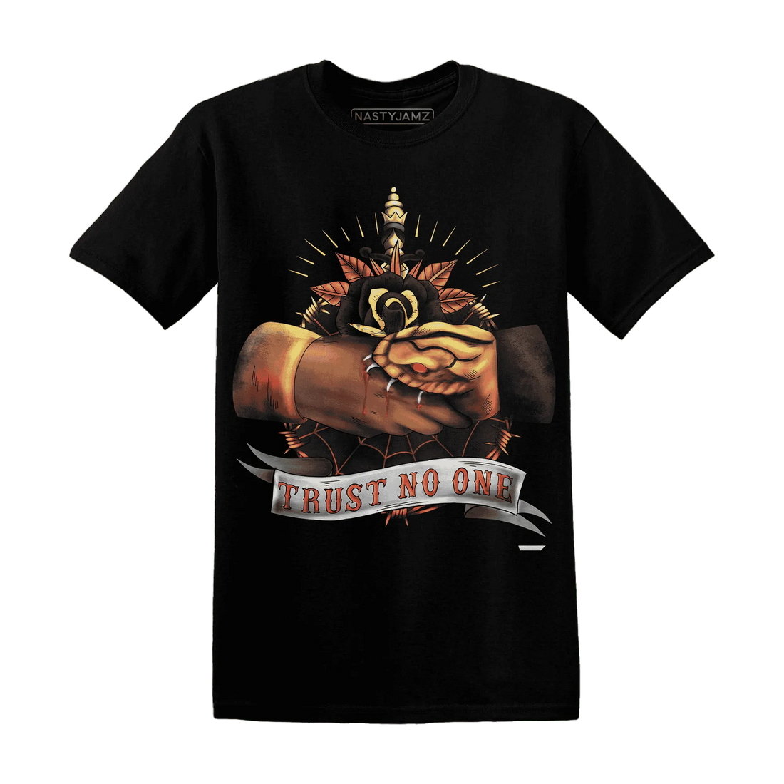 NastyJamz-VaporMax-Crimson-Total-Orange-Plus-T-Shirt-Match-Trust-No-One-Old-School