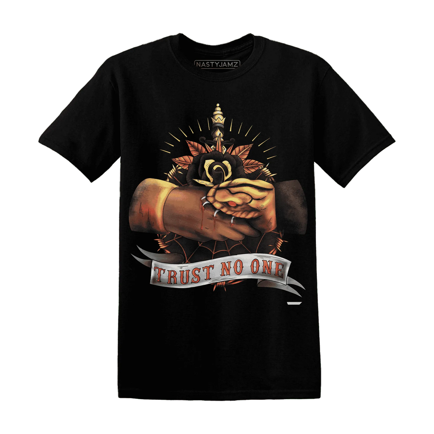 NastyJamz-VaporMax-Crimson-Total-Orange-Plus-T-Shirt-Match-Trust-No-One-Old-School