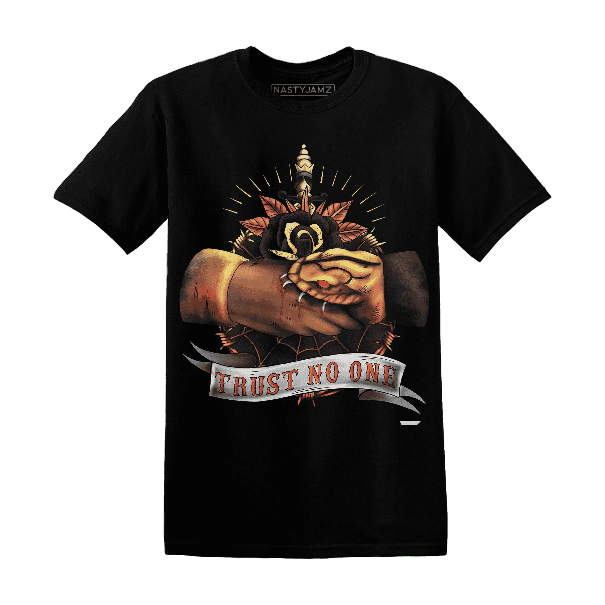 NastyJamz-VaporMax-Crimson-Total-Orange-Plus-T-Shirt-Match-Trust-No-One-Old-School